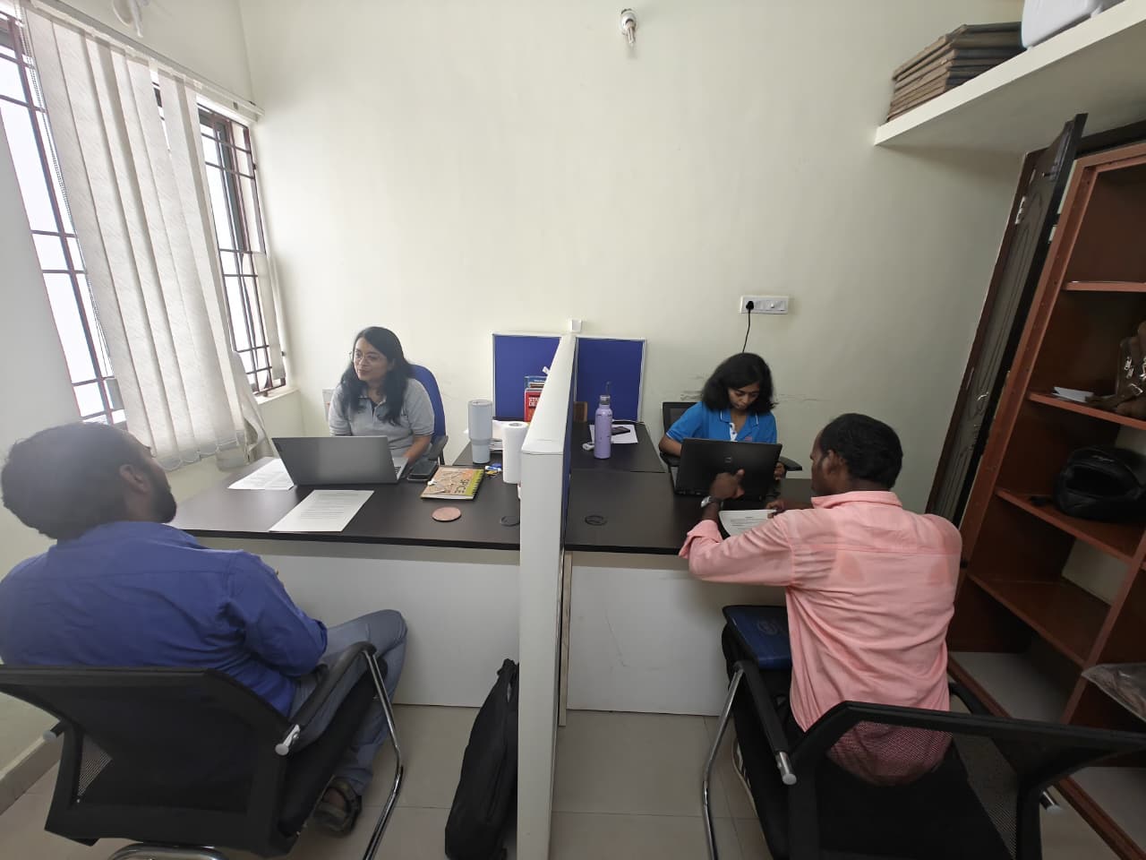 JBSI team members conduct one-on-one sessions with candidates for resume building and mock interview preparation.